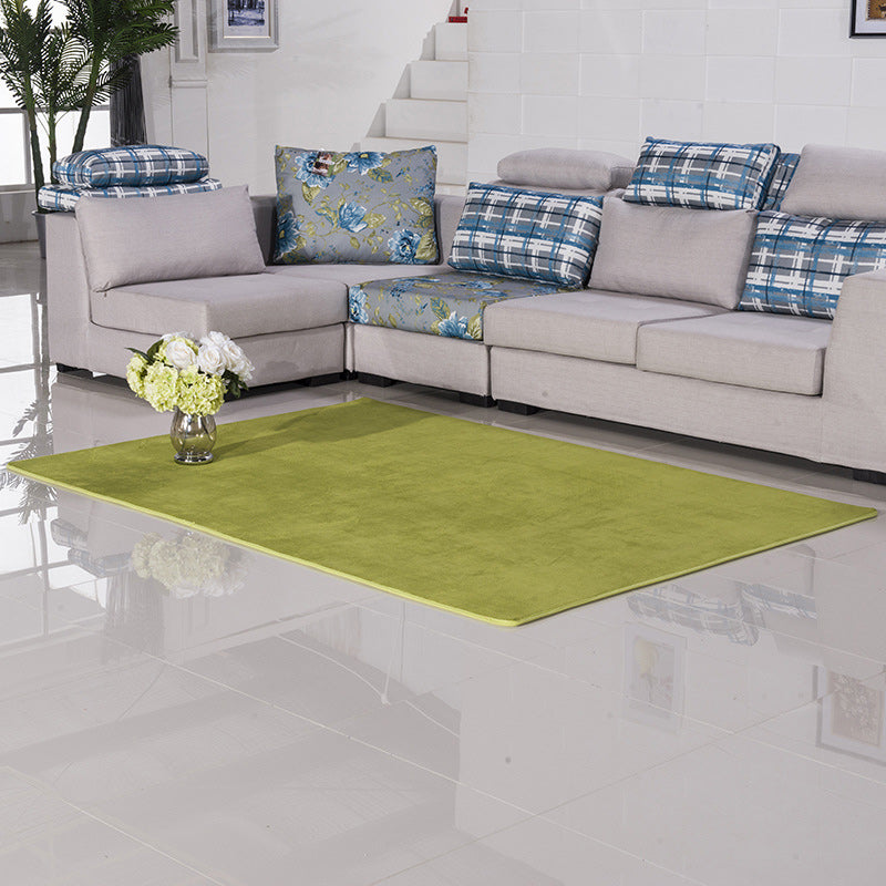 Vivolux | Lässiger Wohnzimmerteppich in Grün und Pink Einfarbiger Teppich Polyester Haustierfreundlicher Bereichsteppich