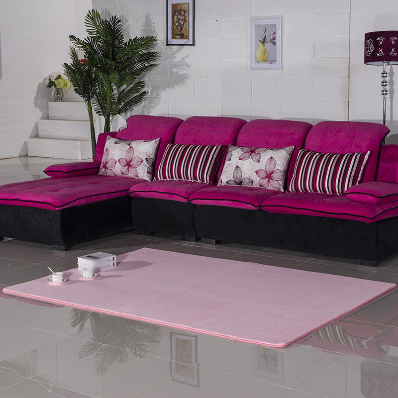 Vivolux | Lässiger Wohnzimmerteppich in Grün und Pink Einfarbiger Teppich Polyester Haustierfreundlicher Bereichsteppich