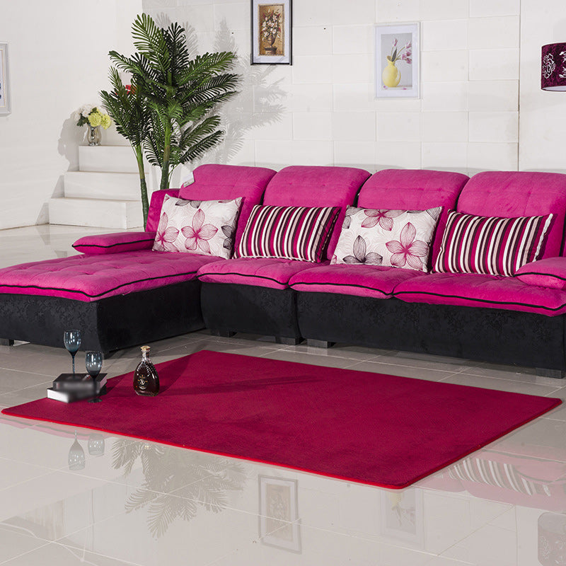 Vivolux | Lässiger Wohnzimmerteppich in Grün und Pink Einfarbiger Teppich Polyester Haustierfreundlicher Bereichsteppich