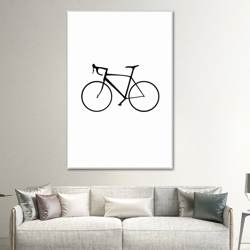 Vivolux | Skandinavischer Stil Statische Fahrrad Leinwand Küchen-Rückwand Wandkunst Dekor in Weiß