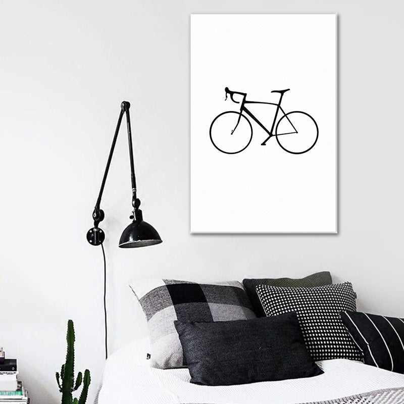 Vivolux | Skandinavischer Stil Statische Fahrrad Leinwand Küchen-Rückwand Wandkunst Dekor in Weiß