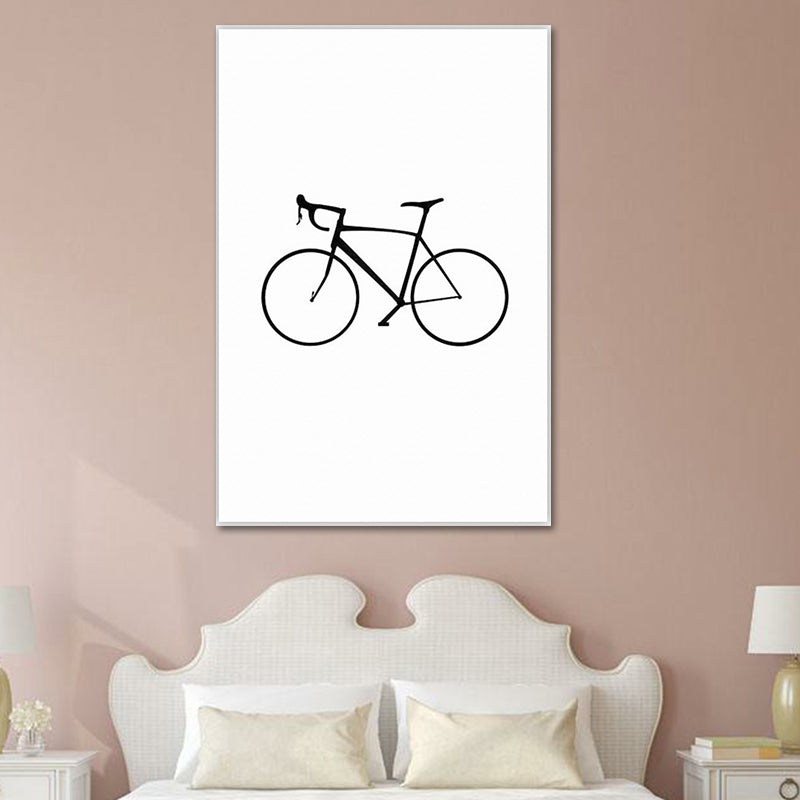 Vivolux | Skandinavischer Stil Statische Fahrrad Leinwand Küchen-Rückwand Wandkunst Dekor in Weiß