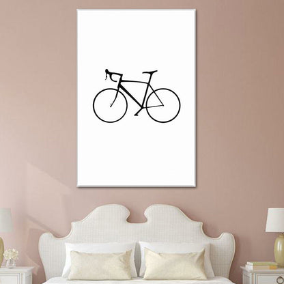 Vivolux | Skandinavischer Stil Statische Fahrrad Leinwand Küchen-Rückwand Wandkunst Dekor in Weiß