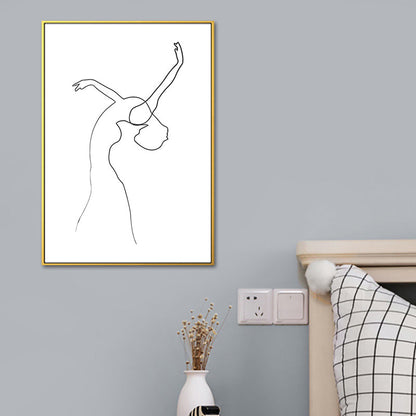 Vivolux | Tanzendes Mädchen Grafitzeichnungen Malerei Skandinavischer Stil Leinwand Wandkunst Dekor