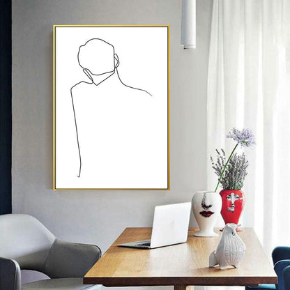 Vivolux | Tanzendes Mädchen Grafitzeichnungen Malerei Skandinavischer Stil Leinwand Wandkunst Dekor