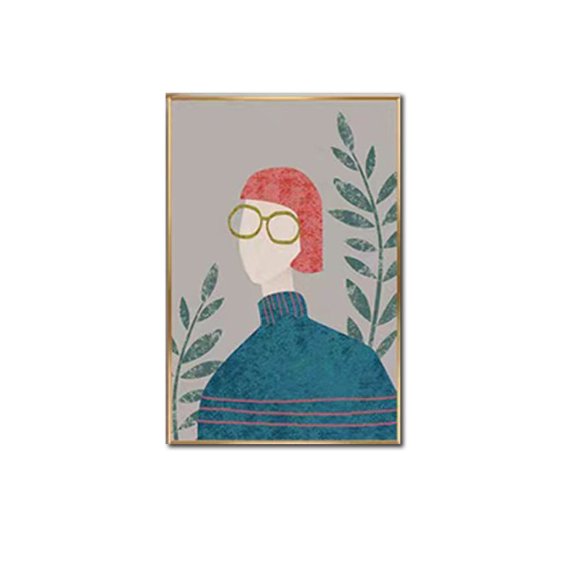 Vivolux | Leinwand-texturiertes Wandkunst nordische Modefigur Wanddekoration in sanften Farben für das Zuhause