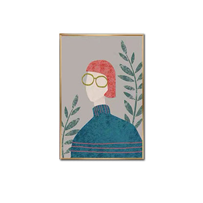 Vivolux | Leinwand-texturiertes Wandkunst nordische Modefigur Wanddekoration in sanften Farben für das Zuhause