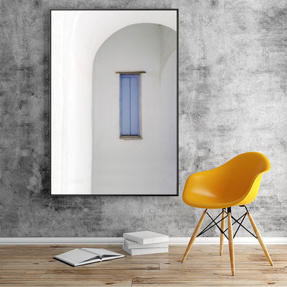 Vivolux | Architektur Kuppelhaus Wandkunst Industrieller Texturierte Leinwanddruck in Blau und Grau