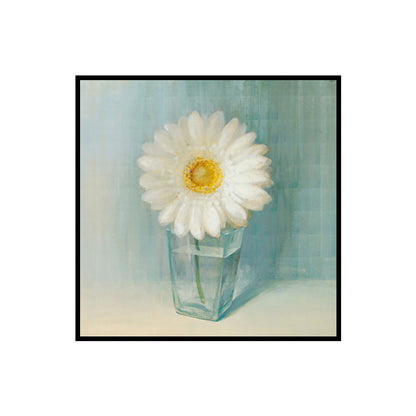 Vivolux | Blühende Flasche Vase Wandkunst in Weiß Modern Stil Leinwanddruck für Wohnzimmer