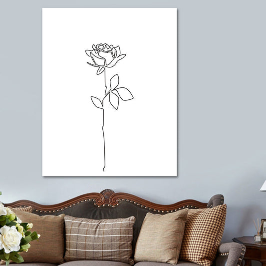 Vivolux | Nordic Style Blumenblüte Malerei in weißer strukturierter Wanddekoration für das Esszimmer
