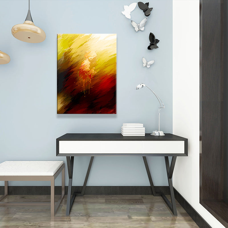 Vivolux | Abstrakte Kunstdruck Moderne Stil Texturierten Leinwand Wanddekoration in Dunkler Farbe für Zuhause