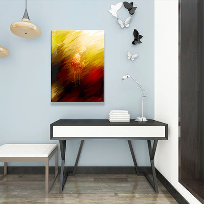 Vivolux | Abstrakte Kunstdruck Moderne Stil Texturierten Leinwand Wanddekoration in Dunkler Farbe für Zuhause