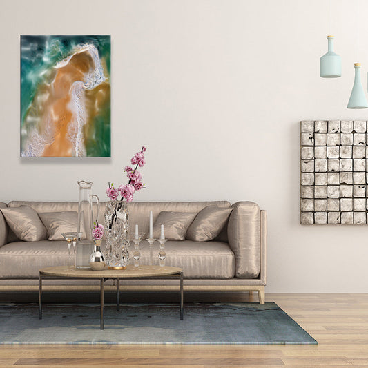 Vivolux | Abstrakte Kunstdruck Moderne Stil Texturierten Leinwand Wanddekoration in Dunkler Farbe für Zuhause