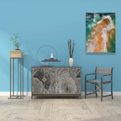 Vivolux | Abstrakte Kunstdruck Moderne Stil Texturierten Leinwand Wanddekoration in Dunkler Farbe für Zuhause