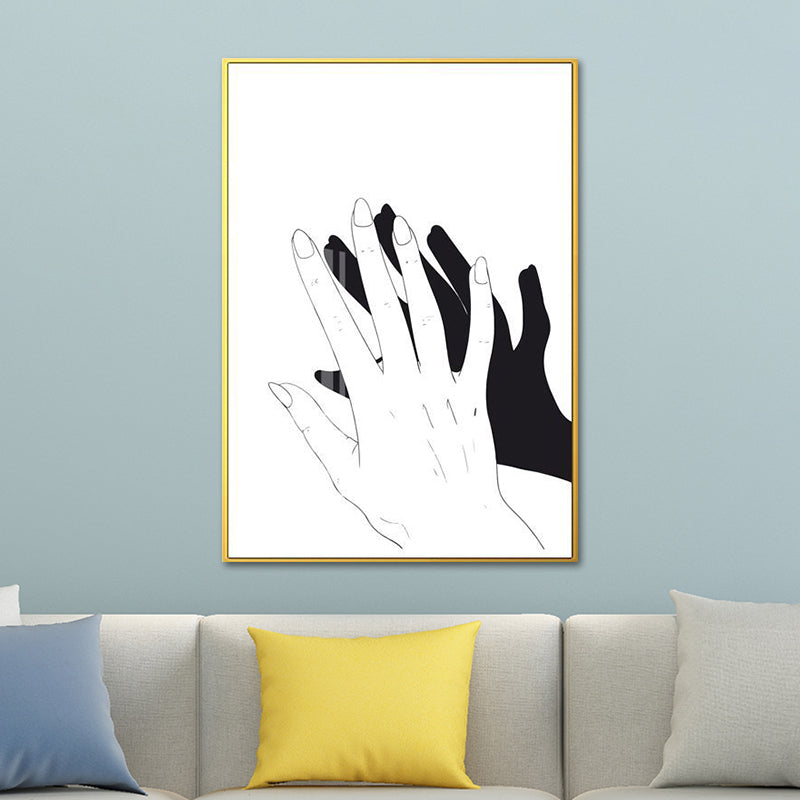 Vivolux | Skandinavischer Stil Teenager Wanddekoration Hand und Reflexion in Pastellfarbe Gemälde