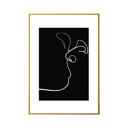 Vivolux | Schwarze Figuren-Porträt-Leinwand Bleistift Nordic Stil Texturiertes Wandkunst-Druck für Spielzimmer