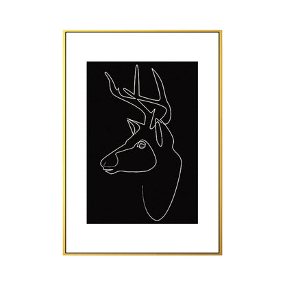 Vivolux | Schwarze Figuren-Porträt-Leinwand Bleistift Nordic Stil Texturiertes Wandkunst-Druck für Spielzimmer