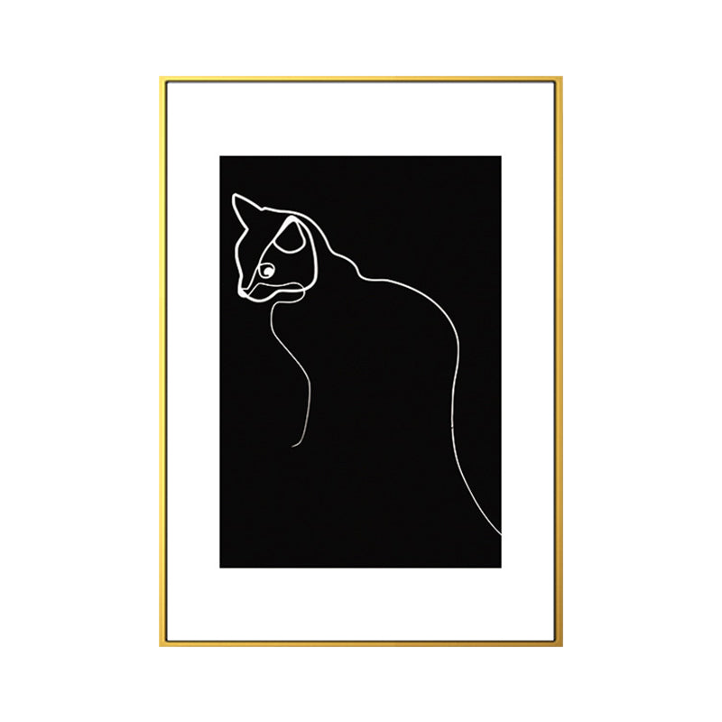 Vivolux | Schwarze Figuren-Porträt-Leinwand Bleistift Nordic Stil Texturiertes Wandkunst-Druck für Spielzimmer