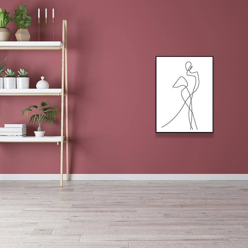 Vivolux | Kohlezeichnungen Nordische Malerei Figurenporträt in Weiß, Mehrere Größen Verfügbar