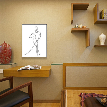 Vivolux | Kohlezeichnungen Nordische Malerei Figurenporträt in Weiß, Mehrere Größen Verfügbar