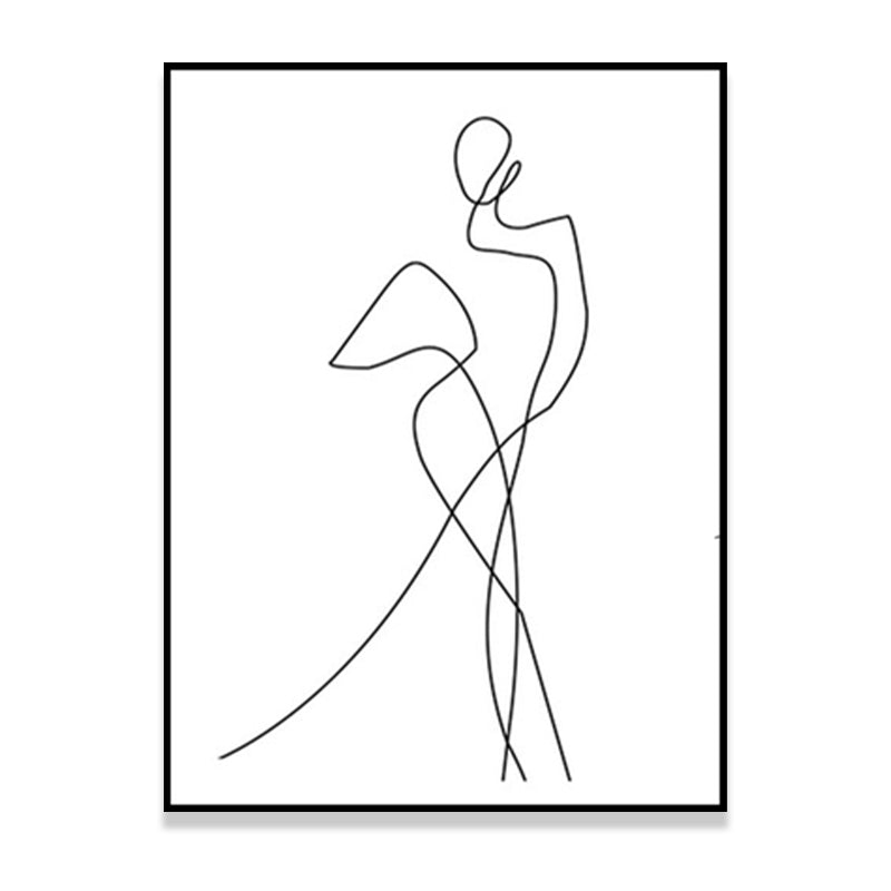 Vivolux | Kohlezeichnungen Nordische Malerei Figurenporträt in Weiß, Mehrere Größen Verfügbar