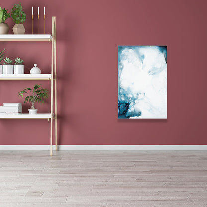 Vivolux | Smoke Look Abstract Painting Canvas Modern Textured Wohnzimmer Wandkunst Druck in Blau