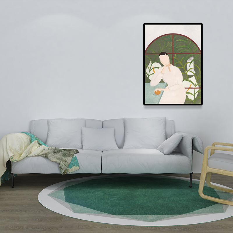 Vivolux | Stylische Hausfrau Wandkunst für das Wohnzimmer Mode Leinwanddruck in Pastellfarbe