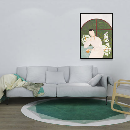 Vivolux | Stylische Hausfrau Wandkunst für das Wohnzimmer Mode Leinwanddruck in Pastellfarbe