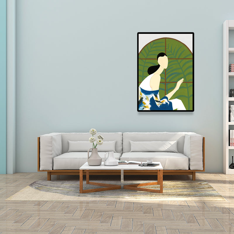 Vivolux | Stylische Hausfrau Wandkunst für das Wohnzimmer Mode Leinwanddruck in Pastellfarbe