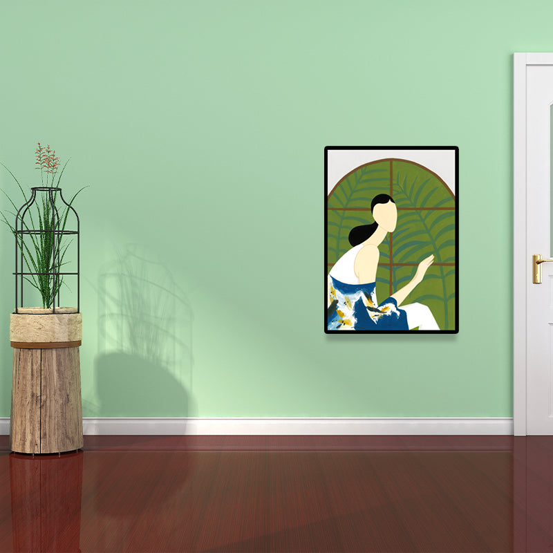Vivolux | Stylische Hausfrau Wandkunst für das Wohnzimmer Mode Leinwanddruck in Pastellfarbe