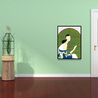 Vivolux | Stylische Hausfrau Wandkunst für das Wohnzimmer Mode Leinwanddruck in Pastellfarbe