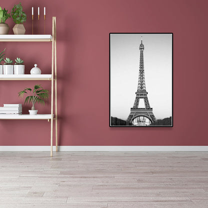 Vivolux | Fotografie Eiffelturm Leinwand Wandkunst für Esszimmer, Schwarz-Grau, Texturierte Oberfläche