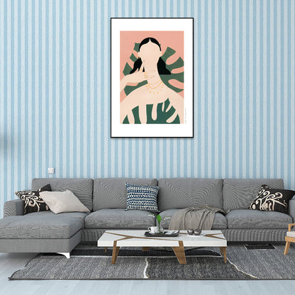 Vivolux | Texturiertes weiches Farbcanvas nordischer Stil Mode Frauen Wandkunstdruck für das Schlafzimmer