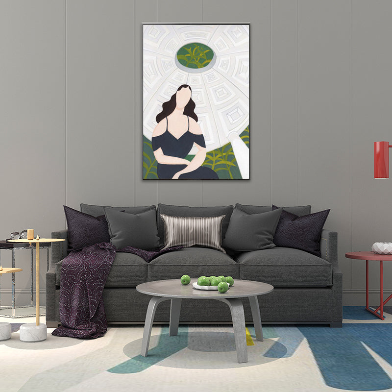 Vivolux | Texturiertes weiches Farbcanvas nordischer Stil Mode Frauen Wandkunstdruck für das Schlafzimmer