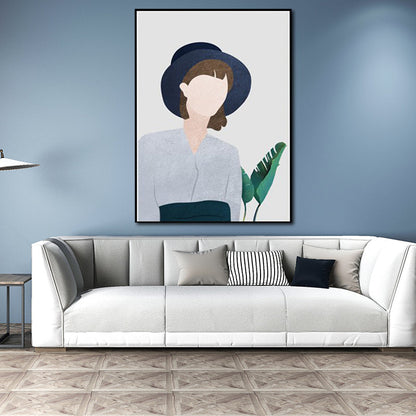 Vivolux | Coole Mädchen Ausflug Wandkunst Deko Wohnzimmer Figurenzeichnung Leinwand in hellen Farben