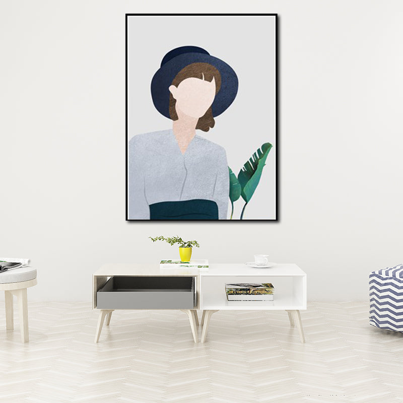 Vivolux | Coole Mädchen Ausflug Wandkunst Deko Wohnzimmer Figurenzeichnung Leinwand in hellen Farben