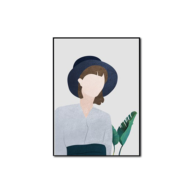 Vivolux | Coole Mädchen Ausflug Wandkunst Deko Wohnzimmer Figurenzeichnung Leinwand in hellen Farben