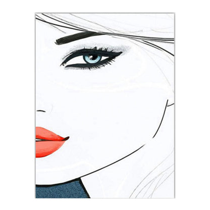 Vivolux | Minimalistische vrouwen gezicht wandkunst canvas textuur pastel kleuren schilderij voor de kamer van meisjes