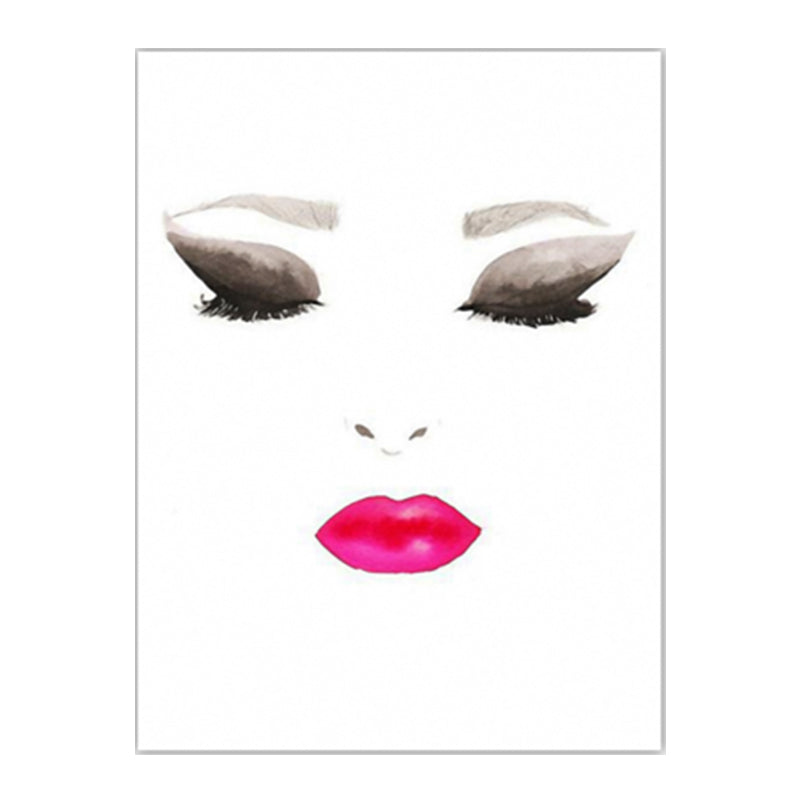 Vivolux | Minimalistische vrouwen gezicht wandkunst canvas textuur pastel kleuren schilderij voor de kamer van meisjes