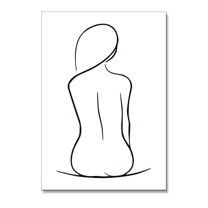 Vivolux | Leinwand Texturiertes Gemälde Nordic Style Bleistift Mädchen Portrait Wandkunst, Mehrere Größen