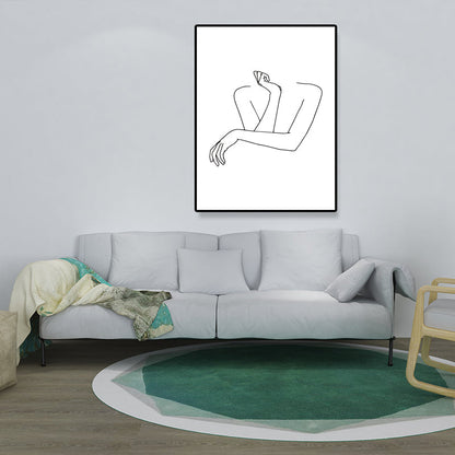 Vivolux | Leinwand Texturiertes Gemälde Nordic Style Bleistift Mädchen Portrait Wandkunst, Mehrere Größen