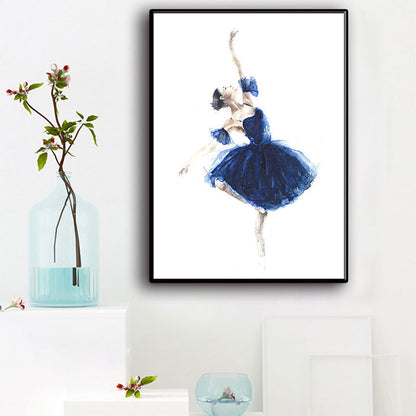 Vivolux | Elegante Ballerina Kunstprint voor Meisjes Slaapkamer Danseres Schilderij Muurdecor in Zachte Kleur