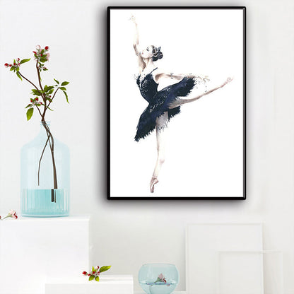 Vivolux | Elegante Ballerina Kunstprint voor Meisjes Slaapkamer Danseres Schilderij Muurdecor in Zachte Kleur