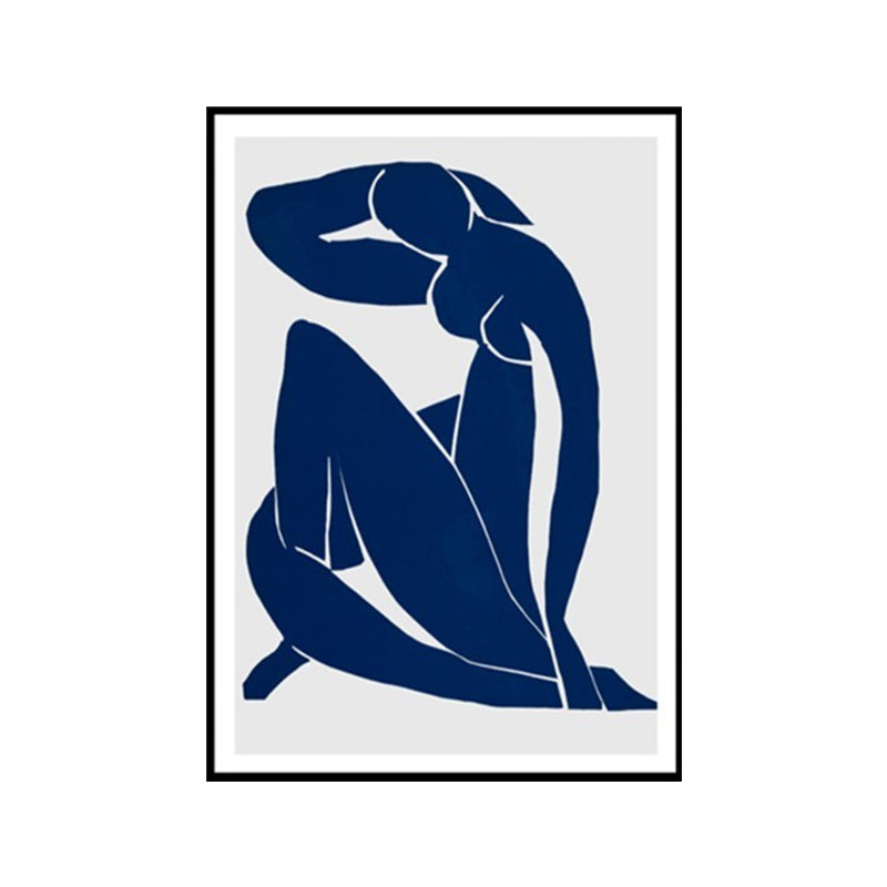 Vivolux | Hockendes Mädchen Porträt Wanddekoration Texturiert Nordischer Stil für Jungen Schlafzimmer Malerei