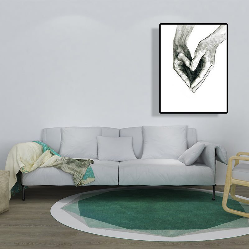 Vivolux | Skandinavische Zwei Hände Porträt Malerei Weiße Küche Backsplash Wandkunst Druck