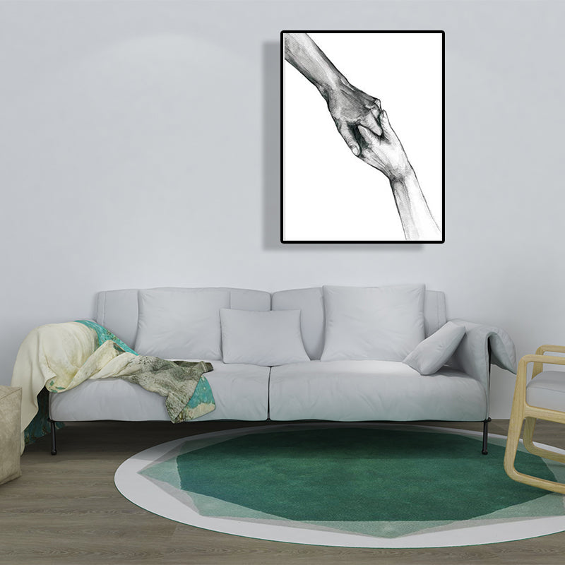 Vivolux | Skandinavische Zwei Hände Porträt Malerei Weiße Küche Backsplash Wandkunst Druck