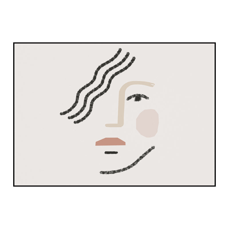 Vivolux | Big Girls Gesichtsportrait Malerei Weiße Leinwand Materialien Wandkunst Druck Strukturierter