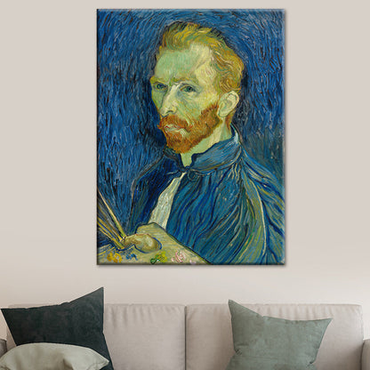 Vivolux | Van Gogh Selbstporträt Malerei Retro-Stil Texturierte Wandkunst Dekoration für das Wohnzimmer