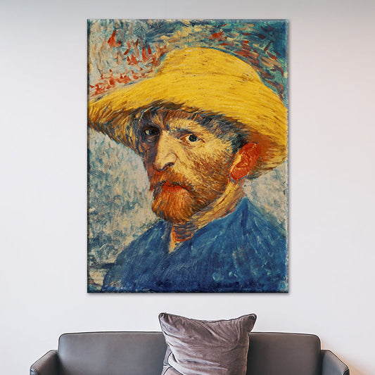 Vivolux | Van Gogh Selbstporträt Malerei Retro-Stil Texturierte Wandkunst Dekoration für das Wohnzimmer