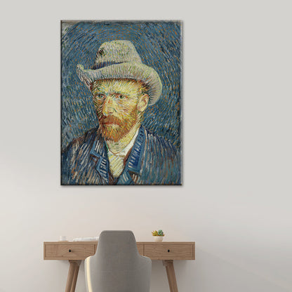 Vivolux | Van Gogh Selbstporträt Malerei Retro-Stil Texturierte Wandkunst Dekoration für das Wohnzimmer